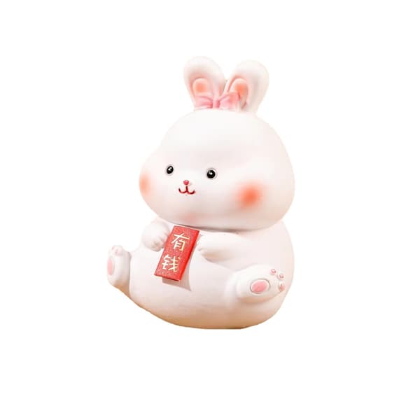4 Financial Rabbit Panda Resin Crafts Mini Decorations