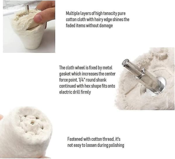 Polishing Disc, 8 Pcs Cotton Buffing Disc