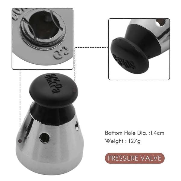 Pressure Cooker Relief Valve Jiggler Valve 3.8 cm High 2 Pcs Black