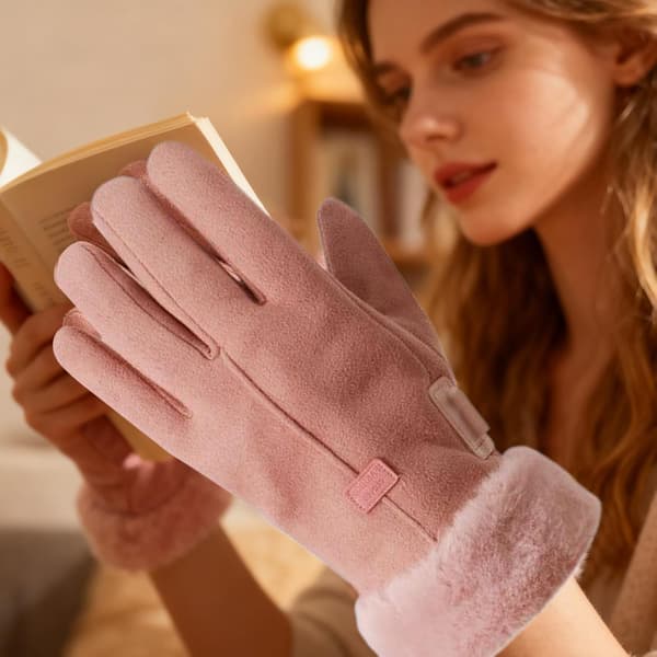 opvarmede handsker skridsikre touchscreen-vanter pink - Rosa