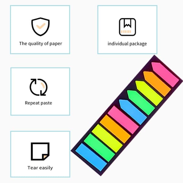 Sticker Tabs, Sticker Flags, 2 Shapes Sticker Tabs, Mini Index Tabs, for Page Marking and Recording Inspiration