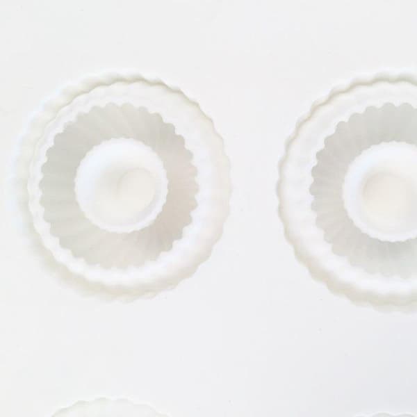 Mini Raggio Bølgete Smultringer 6 stk Silikonform Bakeform Mousseform Vit white