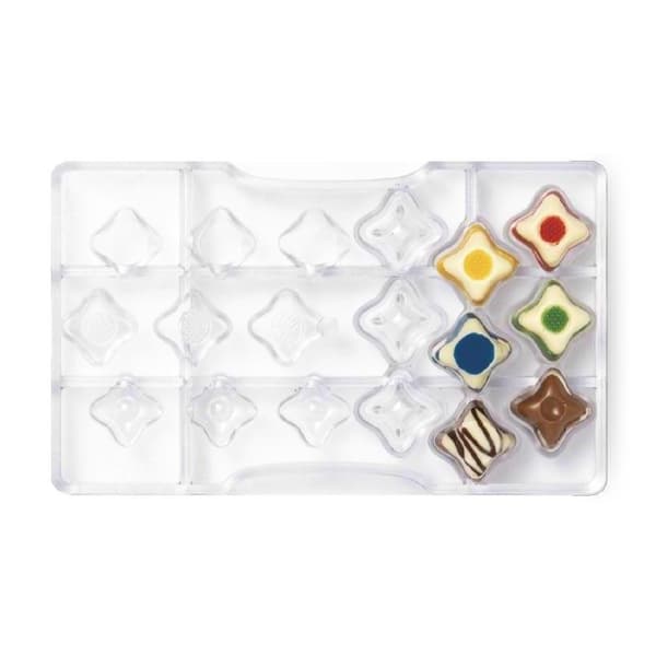 Fantasia Pralinform 10 stk Polykarbonat Chokoladeform - Decora multifarvet