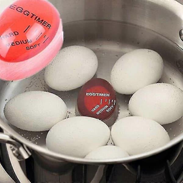 3-delt eggtimer-sett, eggtimer varm eggtimer myk, medium eller hard misfarget eggtimer for kjøkken og hjemmetid (rød)