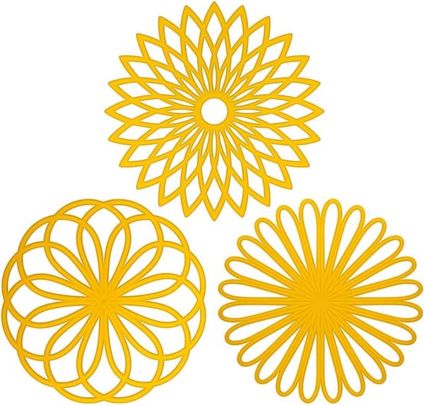 Silikone Multifunktionel Blomsterformet Dækkeserviet, Tørrestativ (Sæt med 3)