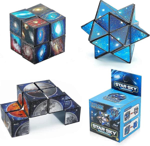 Star Cube Magic Cube 2 I 1 Sett, Yoshimoto Cube Infinity Magic 3D Puslespill Kuber, Hjerne Utvikling Puslespill Spill For Barn Og Voksne (FMY)