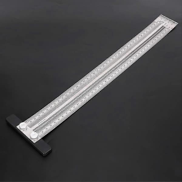 [PL] Scribing Ruler Stainless Steel Line Marking Angle Square Measuring Woodworking Tool 400mm