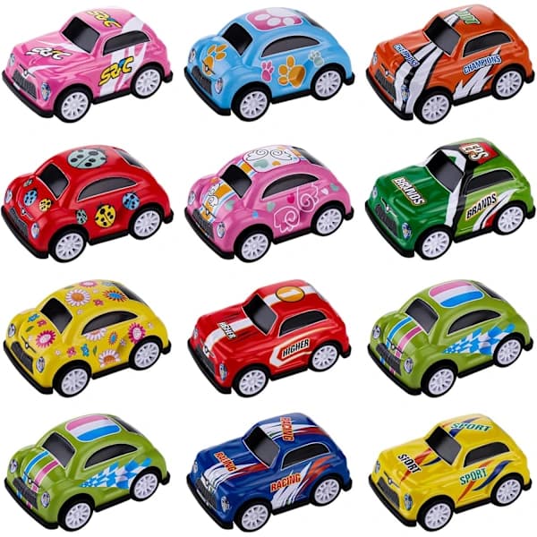 12 stk. Pull Back Biler Sæt Mini Push and Go Bil Legetøj Mini Legetøjsbiler Til Børn Drenge Piger Fødselsdagsfest Taskefyld