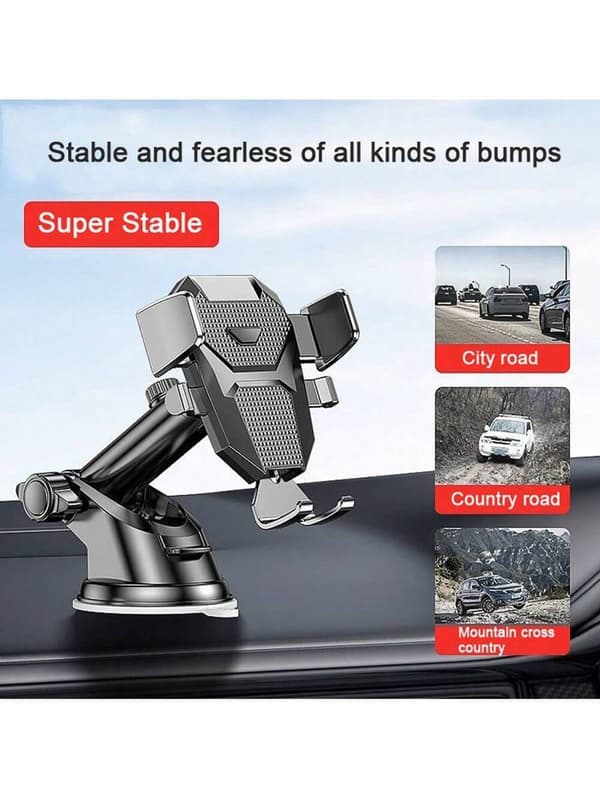[66lbs Strong Suction Cup][Thick Case & Big Phone Friendly] Universal Car Phone Holder, Dashboard & Windshield Mount, Black Black one-size