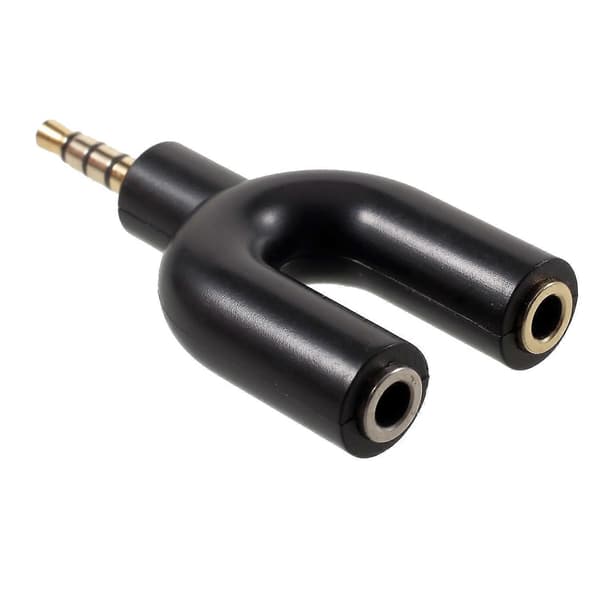 U-formet 3,5 mm Stereo Audio Han til 2 Hun Hovedtelefon/Mikrofon Splitter Adapter
