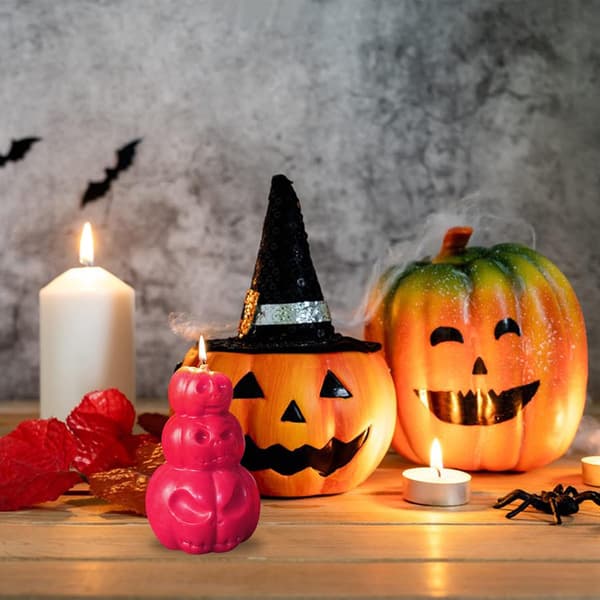1 stk 3D Gresskar Lysform Halloween Harpiks Støping Silikonform for DIY Aromaterapi Lysvoks Gips Polymerleire-FF-