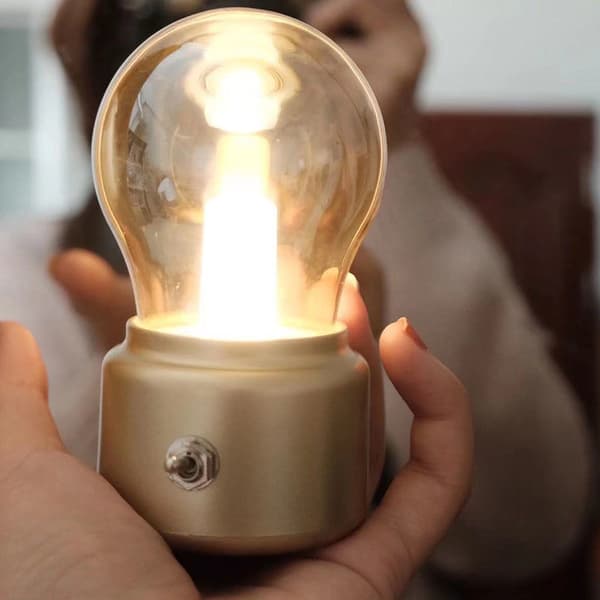 LED-lampe Retro Nattlampe Oppladbart Batteri Armatur Tab DXGHC