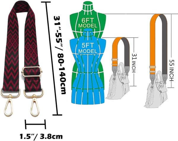 Shoulder Bag Strap for Handbag Crossbody Bag Women's Strap Replacement Bag Handbag Strap Adjustable DIY Straps D06 3.8cm/Gold