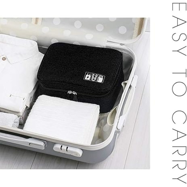 (Svart) Tilbehørspose Reise Elektronisk Tilbehør Organizer