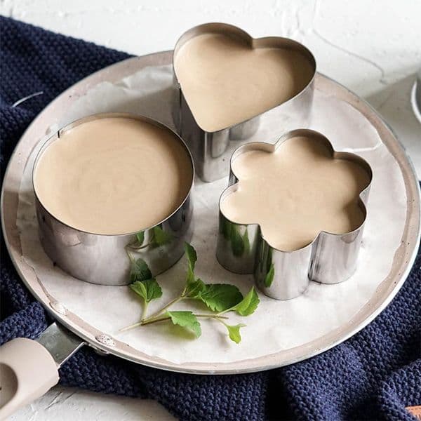 6-delt sæt - Kageform i rustfrit stål - Dessertform - 8 cm - Mousseform - 3 former - Non-stick værktøj