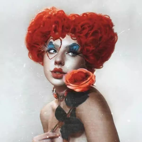 Hjerter Dame Paryk Alice i Eventyrland COS Anime Fuldhovedsæt Rollespil Hårtilbehør