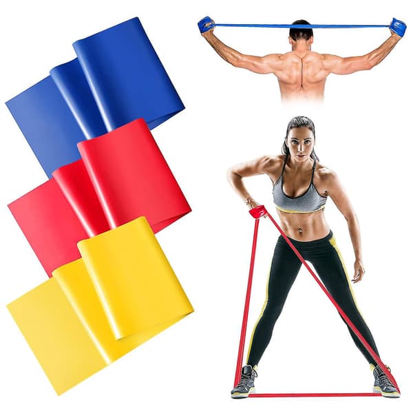 Yogamotståndsbandset för stretching och träning, elastiskt spänningsbandset