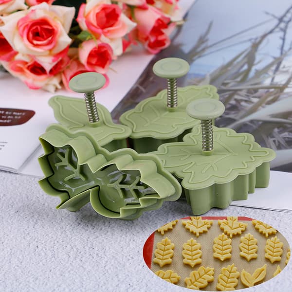 4 stk/sett DIY form bladform 3D kakekjeksformer k 8 STK 8 PCS onesize