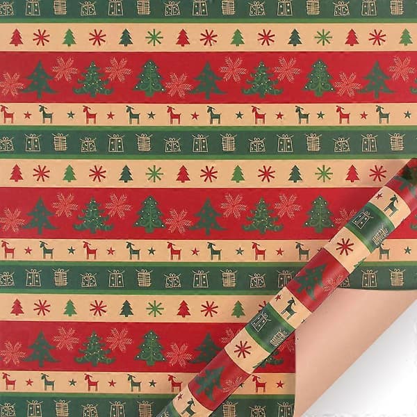 Nytt julkraftpapper, färgglad presentinslagning, julgran, leksak, presentpapper, DIY-väska, bokpapper