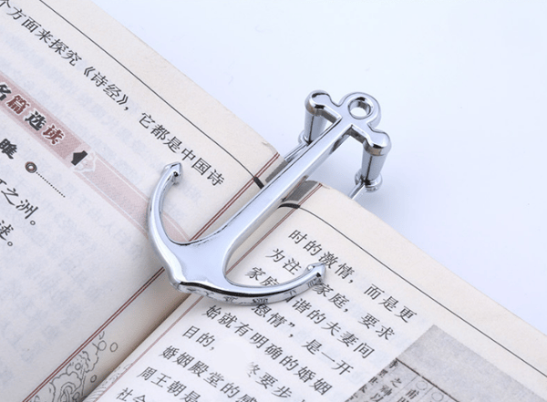 Metal Anchor Bookmarks Reading Bookmarks Automatically Fixed Bookmarks Rudder Bookmarks Large School Logo Bookmarks (Silver)