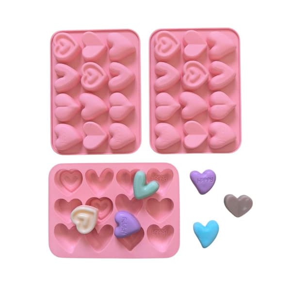 12 Conseive 6 hjerteformede silikonbakeformer DIY godteri kaker 1Pc
