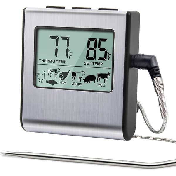 TP16 Digitalt stegetermometer med timer til BBQ, grill, røg (FMY)