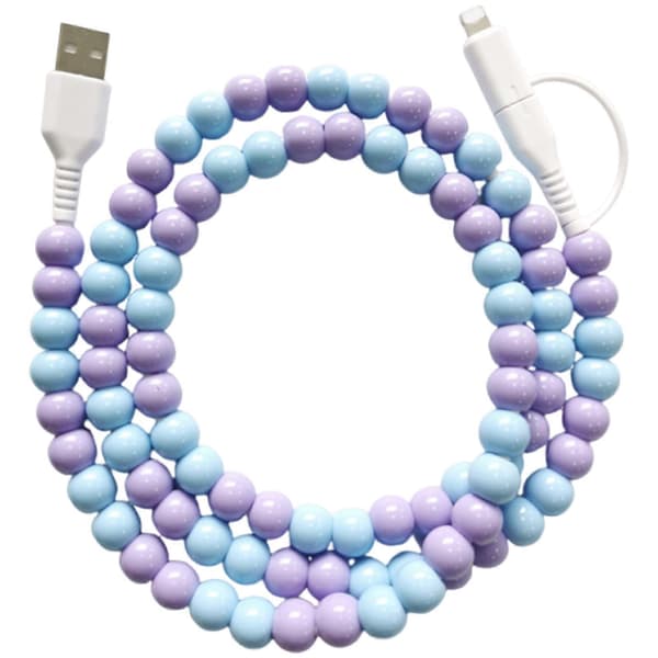 Fargede Perler USB C-kabel Hurtiglading og Dataoverføring 1m Lengde for Telefon 15 Pad Nettbrett Strømkabel C C C