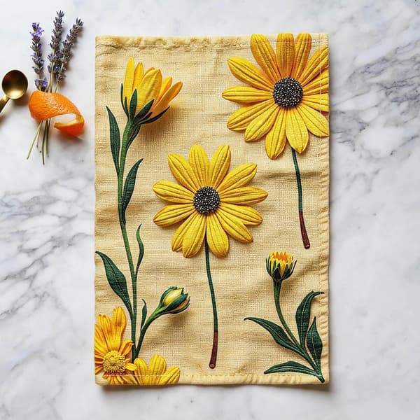Kjøkkenhåndklær med blomstermønster 66 x 45,5 cm multifunksjonelle -
