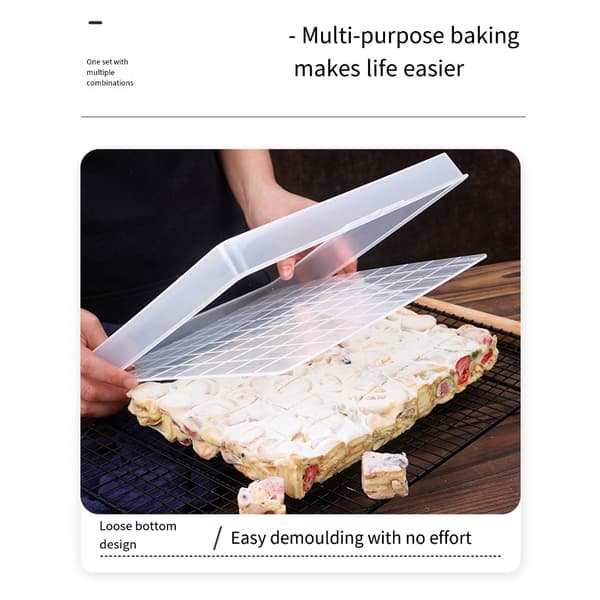 Nougat Baking Tray Confectionery Tool Rectangular Cake Molds Plastic Nougat Mold