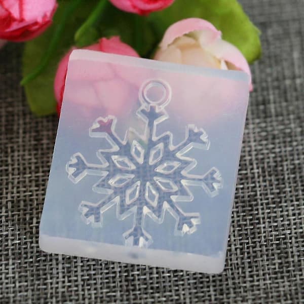 Silicone Mold Snowflake DIY Craft Jewelry Making Pendant Epoxy Resin White White