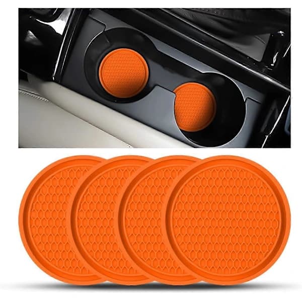 4-pack Car Cup Holder Coasters, 7cm Non-slip Silicone Auto Insert Cup Coasters