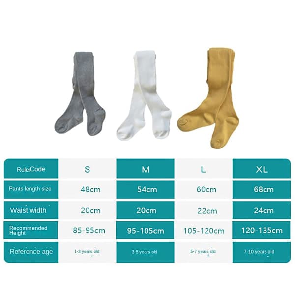 Barnstrumpbyxor Stickade bomullsstrumpbyxor VIT XL WHITE XL[PL]
