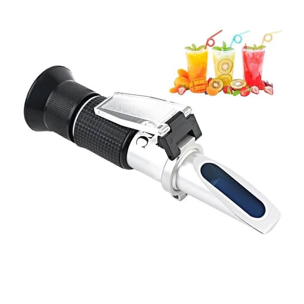 Refractometer White Size 1 Handheld ATC 0-50% Brix Range for Fruit Juice Milk Tea Sugar Meter Test (FMY)