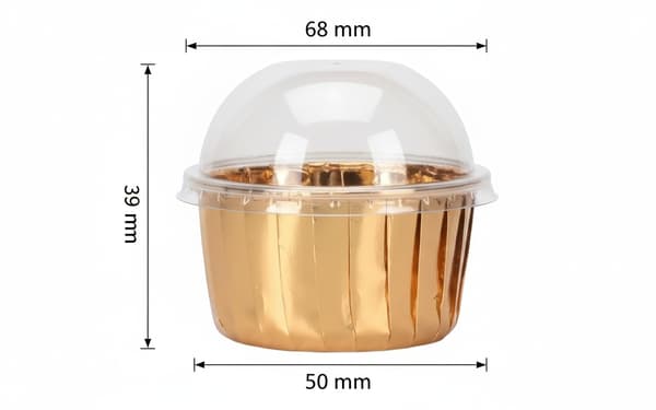 Muffinsform med låg 25 stk. Cupcakesform Aluminium Guld