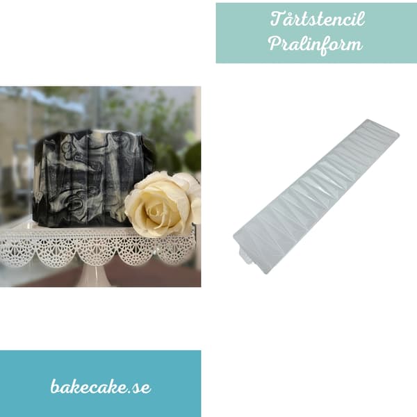 Pralineform Tårtstencil Inverted Wrinkle - BWB 10148 - Special 3-delt form Transparent transparent