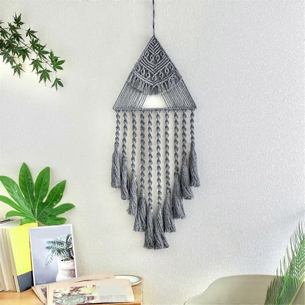 Veggheng Drømmefanger Boho Makrame Drømmefanger Innfødt Drømmefanger Boho Vevd Hjemmedekorasjon Hengende