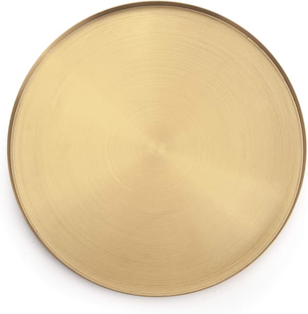 Rund Serveringsbakke i Guld Rustfrit Stål Smykke- og Make-up Organizer/Lysfad Dekorativ Bakke (30cm)