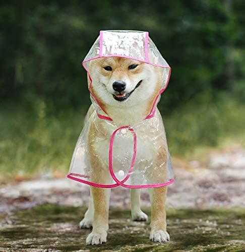 Waterproof and Windproof Poncho for Dog and Puppy Size M (Pink)