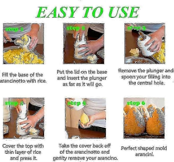Arancini Maker Form, DIY Risbolleform, Multifunksjonell Risbollemaskin Shake, Hjemmelaget Fylt Kjøttbolle Tw