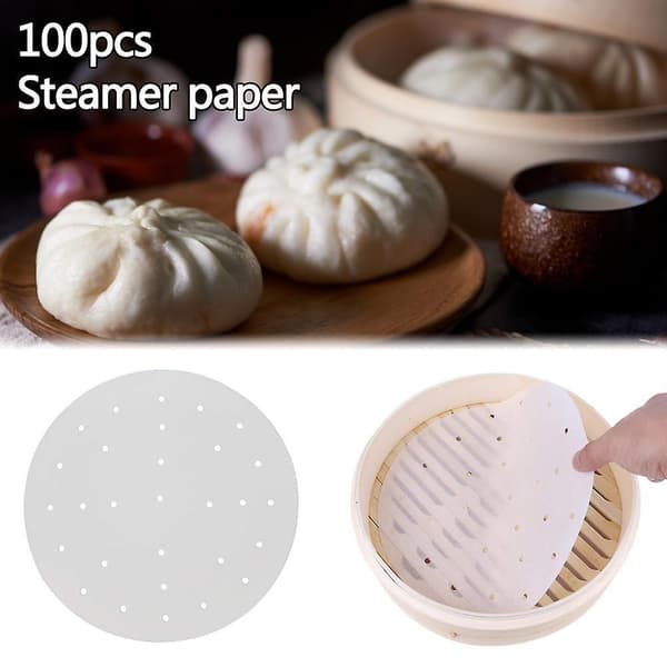 100-pak 7 tommer dampapir 100 ark runde luftfritureforinger