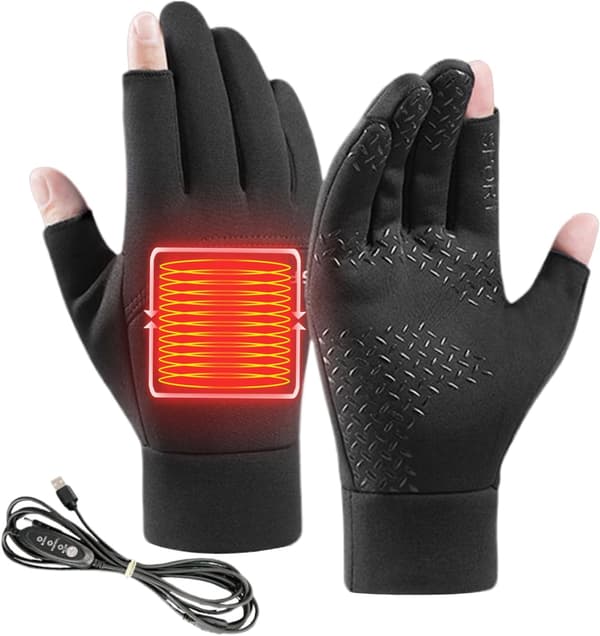 oppvarmede hansker - ski unisex for svart XL Schwarz XL