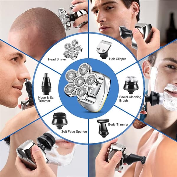 Electric Shavers for Men, 6 in 1 Electric Shavers for Bald Men Rechargeable