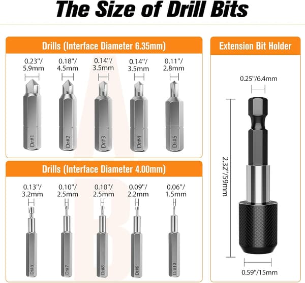 Screw Extractor Set, 22 Pieces HSS 4341 Alloy Steel Upgraded