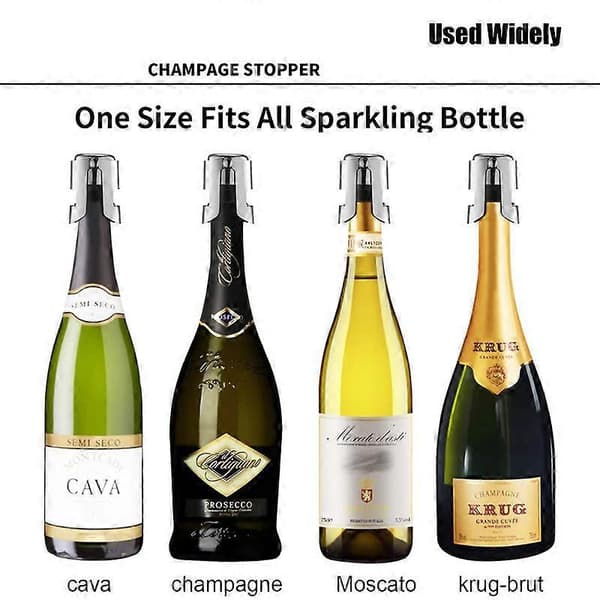Champagnestopper med champagnesparer i rustfritt stål