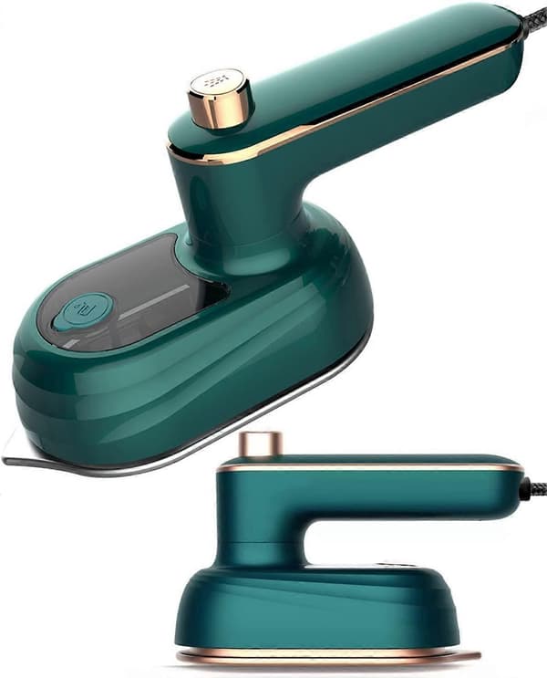 Handheld Mini Iron Machine Can Rotate 180 Degrees Clothes Travel Iron, Fast Heating Small Portable Hot Press Clothes Iron (Green - EU)