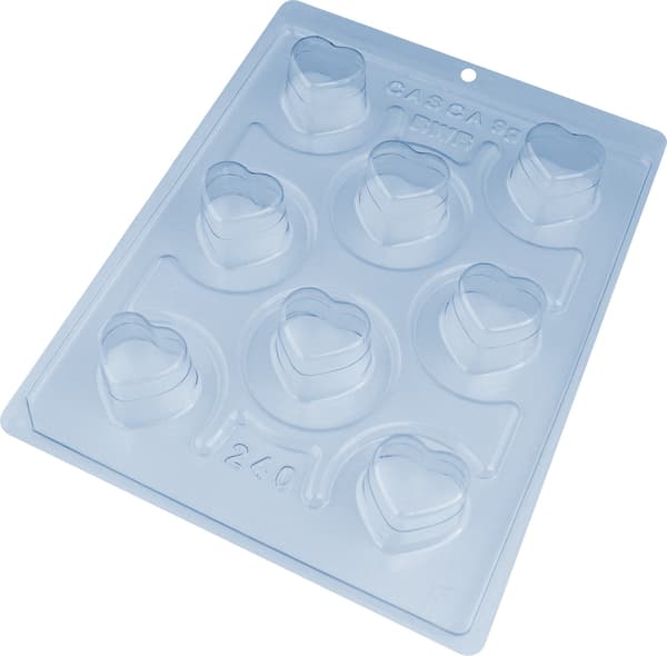 Pralineform Hjerte Chokoladeform - BWB 240 - Special 3-delt form Transparent transparent