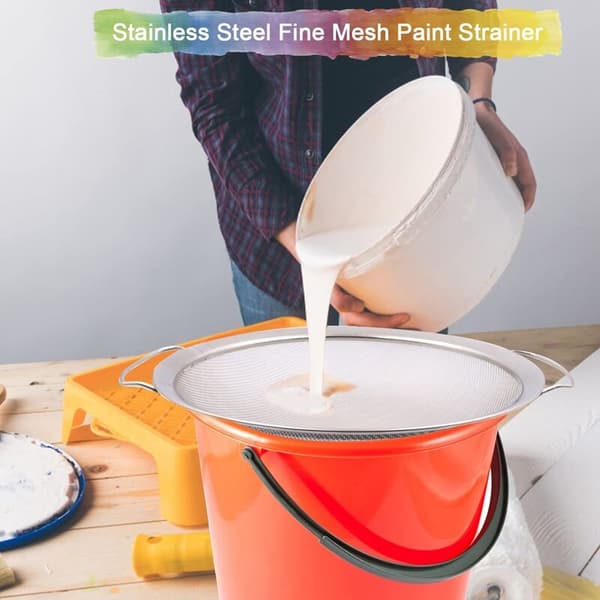 60 Mesh 304 Rustfrit Stål Finmasket Malingfilter til 5 Gallons Spand, Maling Spand Filter Urenheder, Genanvendelig