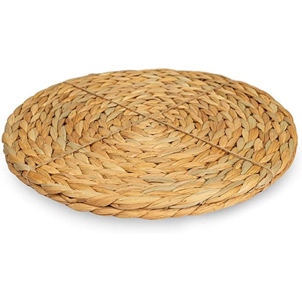 4 x 30 CM Runda Vattenhyacint Placemats, Vävda Korg Kvalitet Pl