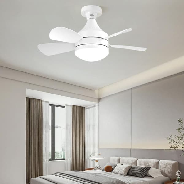 Loftventilatorlampe - E27 LED-loftventilatorlampe - Fjernbetjent dæmpbar 2-i-1 ventilatorlampe