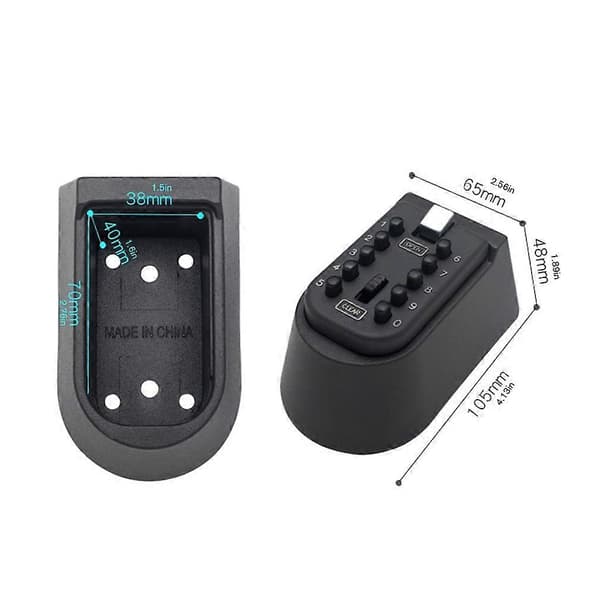 Wall Mounted External Key Storage Box with 10-Digit Combination Push Button Password Key Cabinet Resettable Code Key Safe [DB]